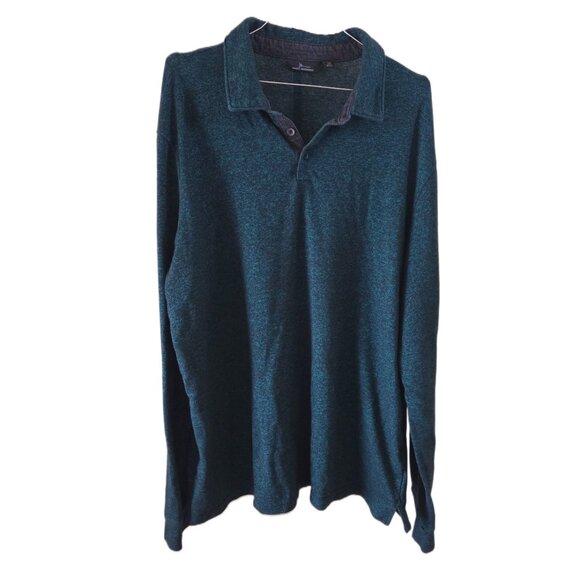 Marc Anthony Slim Fit Men's Forest Green Long Sleeve Henley - Picture 1 of 4